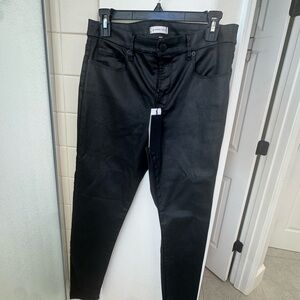 Gianni Bini Black Coated skinny Pants velvety leather